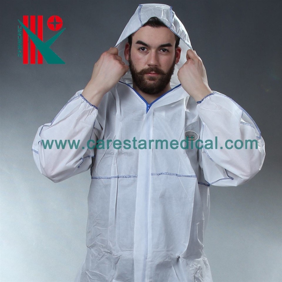 Type 5/6 Disposable SMS Protective Coverall suppliers